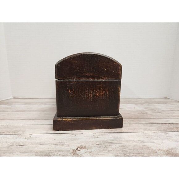 Tuscan Home Small Brown Antique Chest Jewelry Toy Treasure Box Storage - Picture 4 of 11